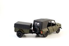 UAZ-469 with trailer khaki Agat Mossar Tantal 1:43
