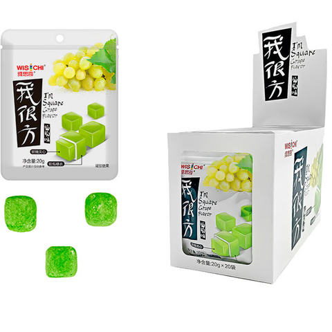 Мармелад жевательный «Виноградные кубики» 1кор*12бл*20шт, 20гр