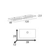Cezares 55161 URBAN Тумба под раковину с двумя выдвижными ящиками 55161 Frassino scuro, 120x46x62