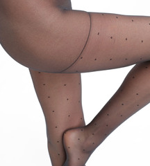 Тонкие колготки с мелким горошком 15 DEN DIM 1229_Черный