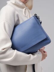 Сумка кожаная на плечо Deboro 30181 сиреневый закат