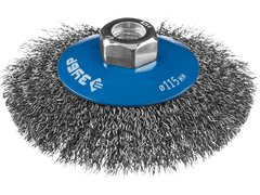 ЗУБР 115 мм, витая, стальная проволока 0.3 мм, коническая щетка-крацовка для УШМ, Профессионал (35265-115)