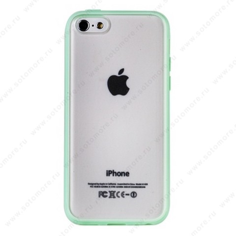 Накладка для iPhone 5C с прозрачной задней стенкой светло-зеленая