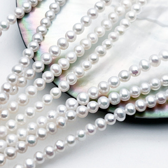 Жемчуг Микро круглый бусины, размер около 3,5-3,8 мм, цена за отрезок 17 см (1/2 нити)