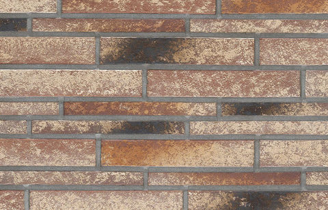 Stroeher - 357 backstein, Zeitlos, состаренная поверхность, ручная формовка, 400x35x14 - Клинкерная плитка для фасада и внутренней отделки