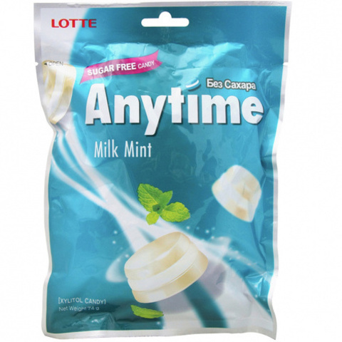 Леденцы Lotte AnyTime Milk mint 74 гр