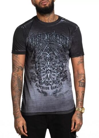 Affliction | Футболка мужская FEINT ILLUSION GREY A26051 перед