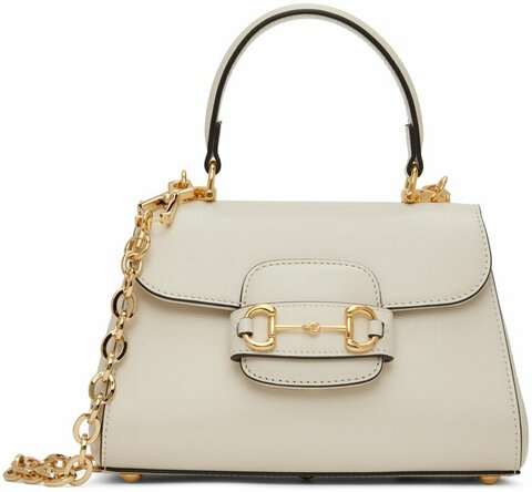 Женская мини-сумка Gucci Horsebit 1955 белый
