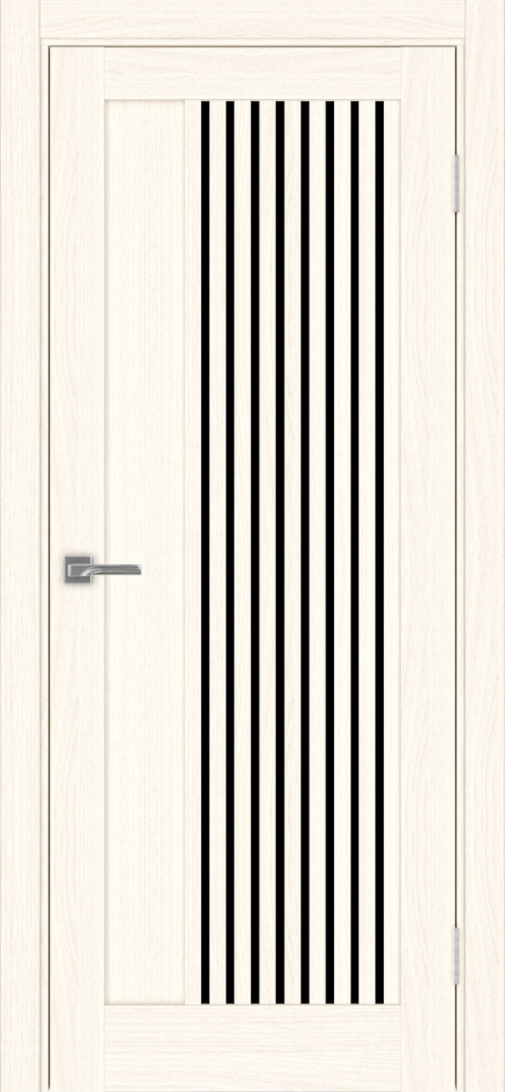 Дверь межкомнатная Оптима Порте Турин 544.12, цвет светлый ясень, экошпон, стекло лакобель черное