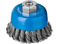 ЗУБР 80 мм, стальная проволока 0.5 мм, чашечная щетка-крацовка для УШМ, Профессионал (35275-080)