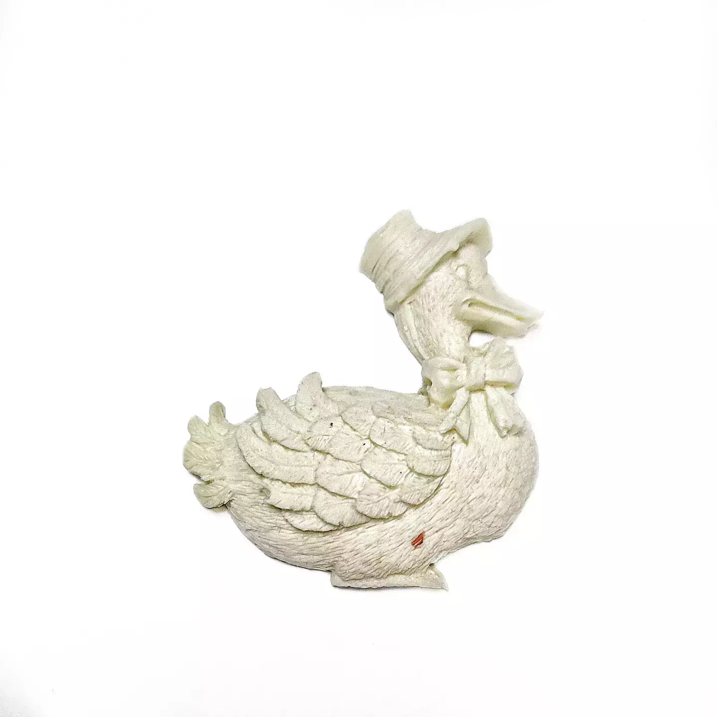 Фигурка декоративная Утка на бревне бело-бежевого цвета