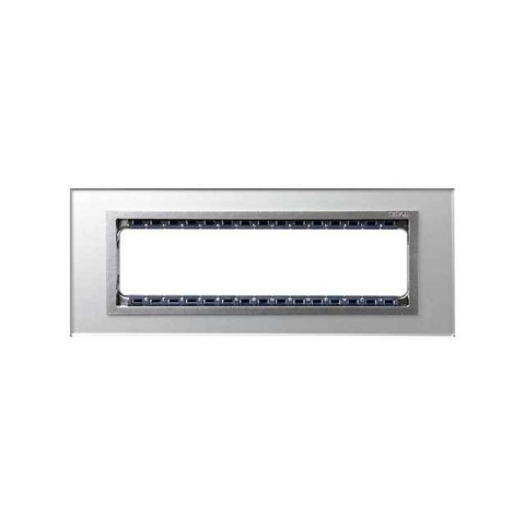 Рамка на 1 пост - 8 модулей. Цвет Серебристый / алюминий. Simon 82 Centralizaciones. 82987-62