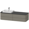 Duravit Happy D.2 Plus Столешница 16x1300x550мм для тумбы #HP4934, HP4944, HP4954, HP4963, HP4973 с вырезом под 1 раковину SX, цвет: graphite supermat HP031HL8080