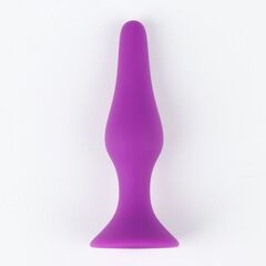 Фиолетовая коническая силиконовая анальная пробка Soft - 13 см. - 