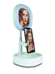 Косметическое зеркало с кольцевой лампой подсветкой Live makeup Y3 (Белое)