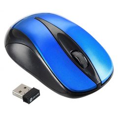 Мышь компьютерная Oklick 675MW черно-синяя оптическая (800dpi) беспроводная USB (2but)