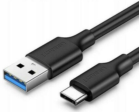 Кабель UGREEN US184 20883 USB 3.0 A Male to Type C Male Cable Nickel Plating 1.5m, Black