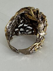 Огненный агат (кольцо из серебра)