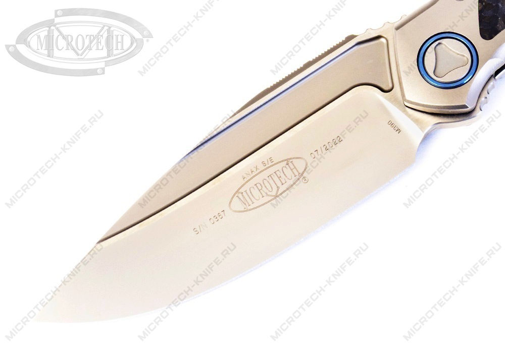 Нож Microtech Anax Integral 190C-7CFITI Bead Blast - фотография 