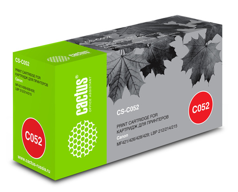 Картридж лазерный Cactus CS-C052 Cartridge 052 черный (3100стр.) для Canon Canon MF421, 426, 428, 429, LBP 212, 214, 215