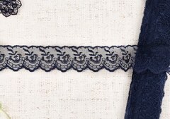 Вышивка на органзе, ш. 4,3 см, тёмно-синий