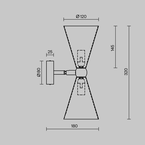 Настенный светильник Maytoni Vesper MOD108WL-02GB