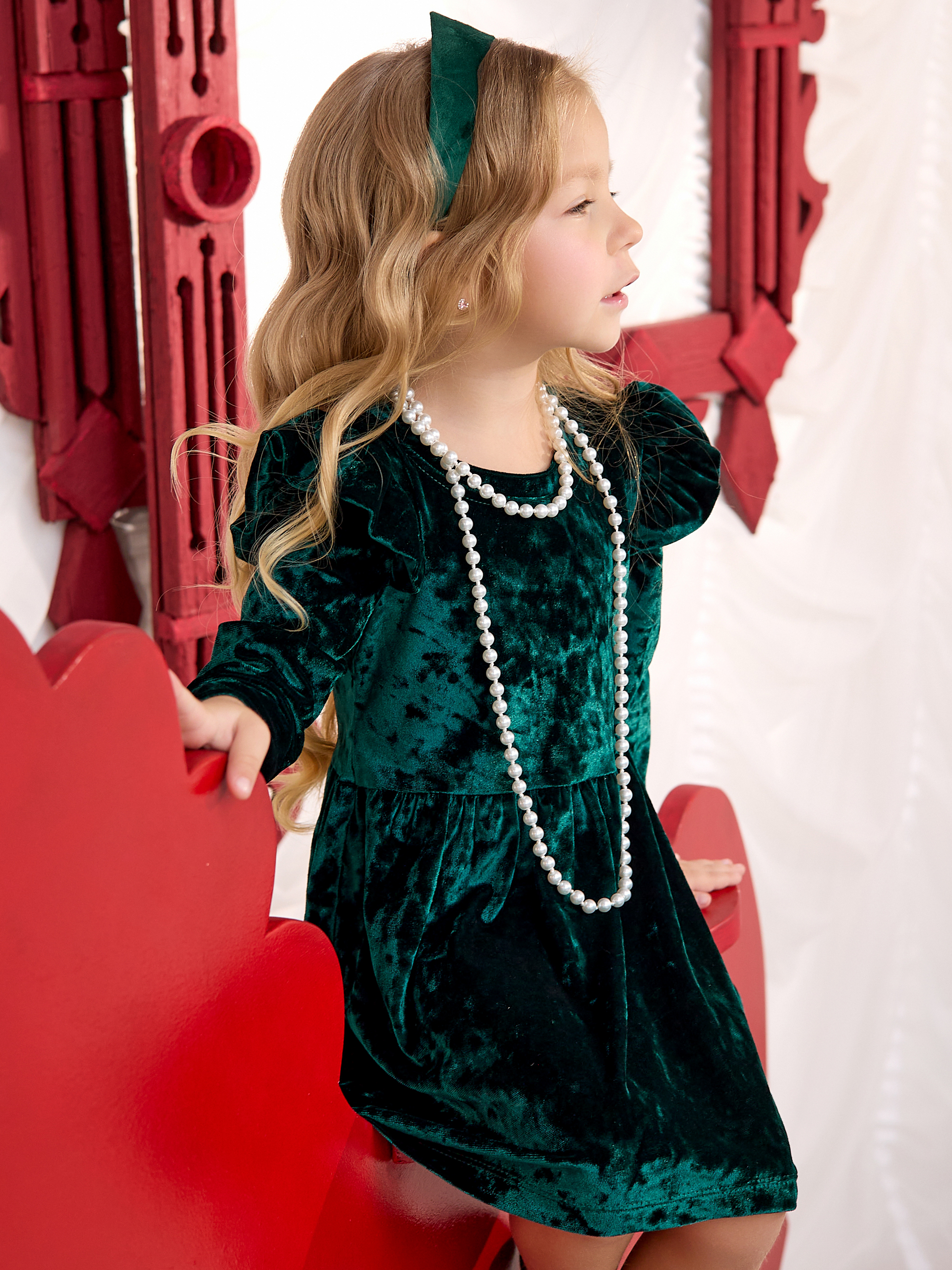 Платье Фея бархат изумруд