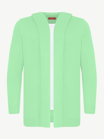 Кардиган с капюшоном из мягкой шерсти