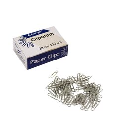 
          Скрепки 28 мм, Alingar, уп. 100 шт., металлические, никелированные