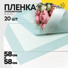 
          Пленка В листах 20 шт 58 х 58 см с широкой рамкой (Голубой)