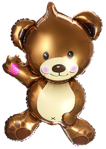 К Мини-фигура, Плюшевый мишка, Коричневый, с клапаном, 14''/36 см, 5 шт.