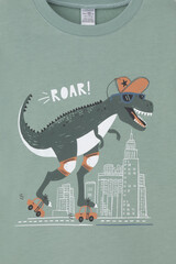 пижама  для мальчика  К 1567/холодная мята,динозавры