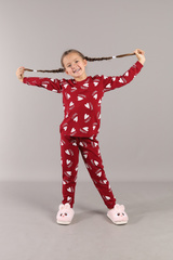 CWKG 50223-24K Пижама для девочки (джемпер, брюки),вишневый