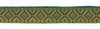 Тесьма жаккард, 9370, ш. 1,8 см, зелёный с жёлтым