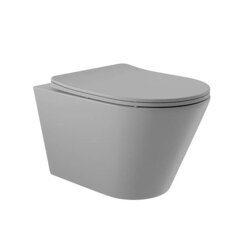 Aqueduto CONT2130 AQD CONE Tornado Унитаз подвесной 525*360 безободковый, Tornado, сиденье с микролифтом, серый матовый фото