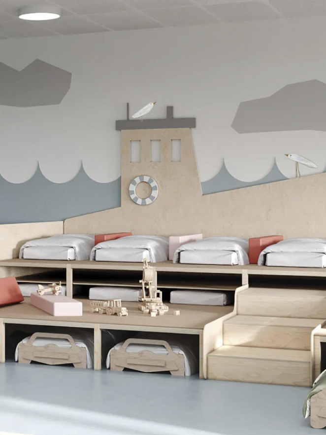 Трансформируемый модуль с местами для сна, отдыха, игровой и образовательной деятельности