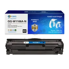 Картридж лазерный G&G GG-W1106A-N W1106A черный (1000стр.) для HP Laser 107a, 107r, 107w, 135a MFP, 135r MFP, 135w MFP, 137fnw MFP