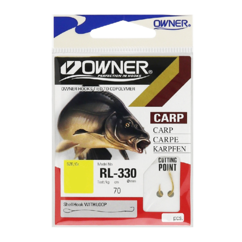 RL-330 № 1 Крючки с поводком Owner/C'ultiva 0,33 - 0,35 мм (70см, 6кр в инд. уп.) | продажа от 5 уп.
