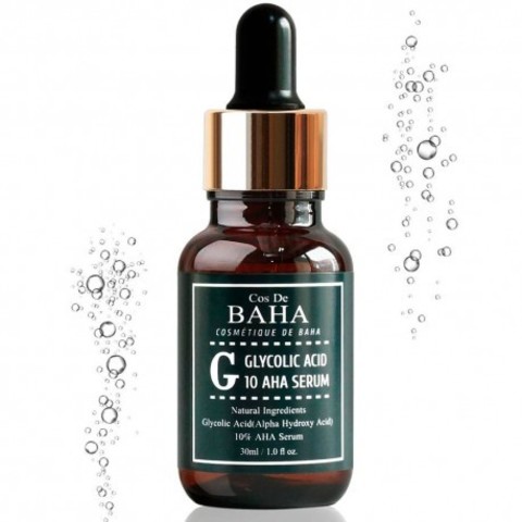 COS DE BAHA GLYCOLIC ACID 10% AHA SERUM Пилинг-сыворотка с гликолевой кислотой 10%, 30 мл