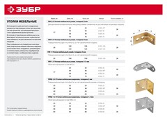 ЗУБР УМ-1.5, 40 x 40 x 17 x 1.5 мм, белый цинк, узкий мебельный уголок (31032-40) (50 штук)