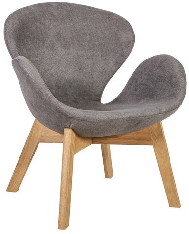 Кресло с обивкой Beon Swan Wood Legs (Arne Jacobsen) A062, натуральный, серый