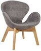 Кресло с обивкой Beon Swan Wood Legs (Arne Jacobsen) A062, натуральный, серый