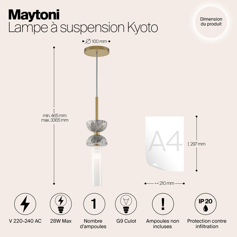 Подвесной светильник Maytoni Kyoto MOD178PL-01GR