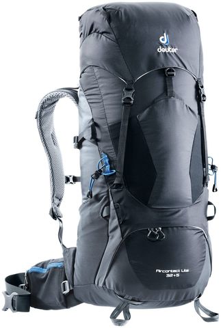 Картинка рюкзак туристический Deuter Aircontact Lite 32+5 Black-Graphite - 1