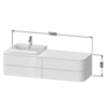 Duravit Happy D.2 Plus Столешница 16x1300x550мм для тумбы #HP4934, HP4944, HP4954, HP4963, HP4973 с вырезом под 1 раковину SX, цвет: graphite supermat HP031HL8080