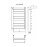 Полотенцесушитель электрический Terminus Полка П11 500x956, ТЭН HT-1 300W, левый/правый