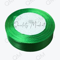 Лента атласная 2,5 см 25 ярдов (зеленая) №019