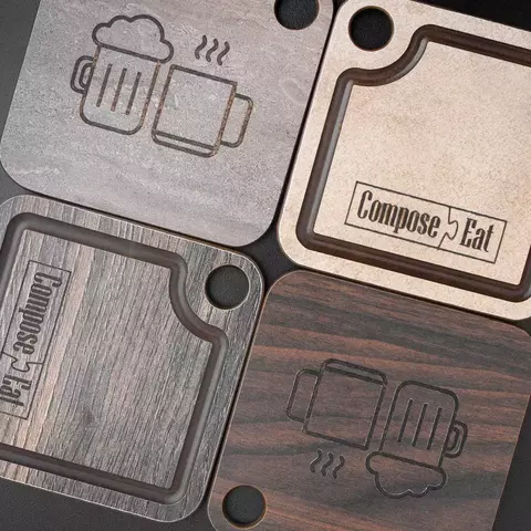 Подставка для кухонных аксессуаров 10х10см ComposeEat ProFashion травертин капучино