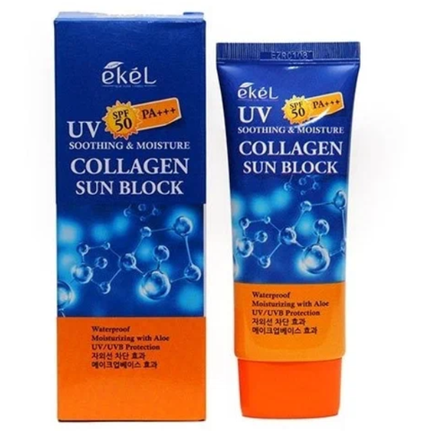 Солнцезащитный крем для лица и тела с коллагеном Ekel Collagen Sun Block SPF 50 PA+++, 70мл