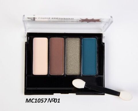 MC1057№01 Палетка теней 4 цвета COLORS EYE SHADOW  зеленый+беж